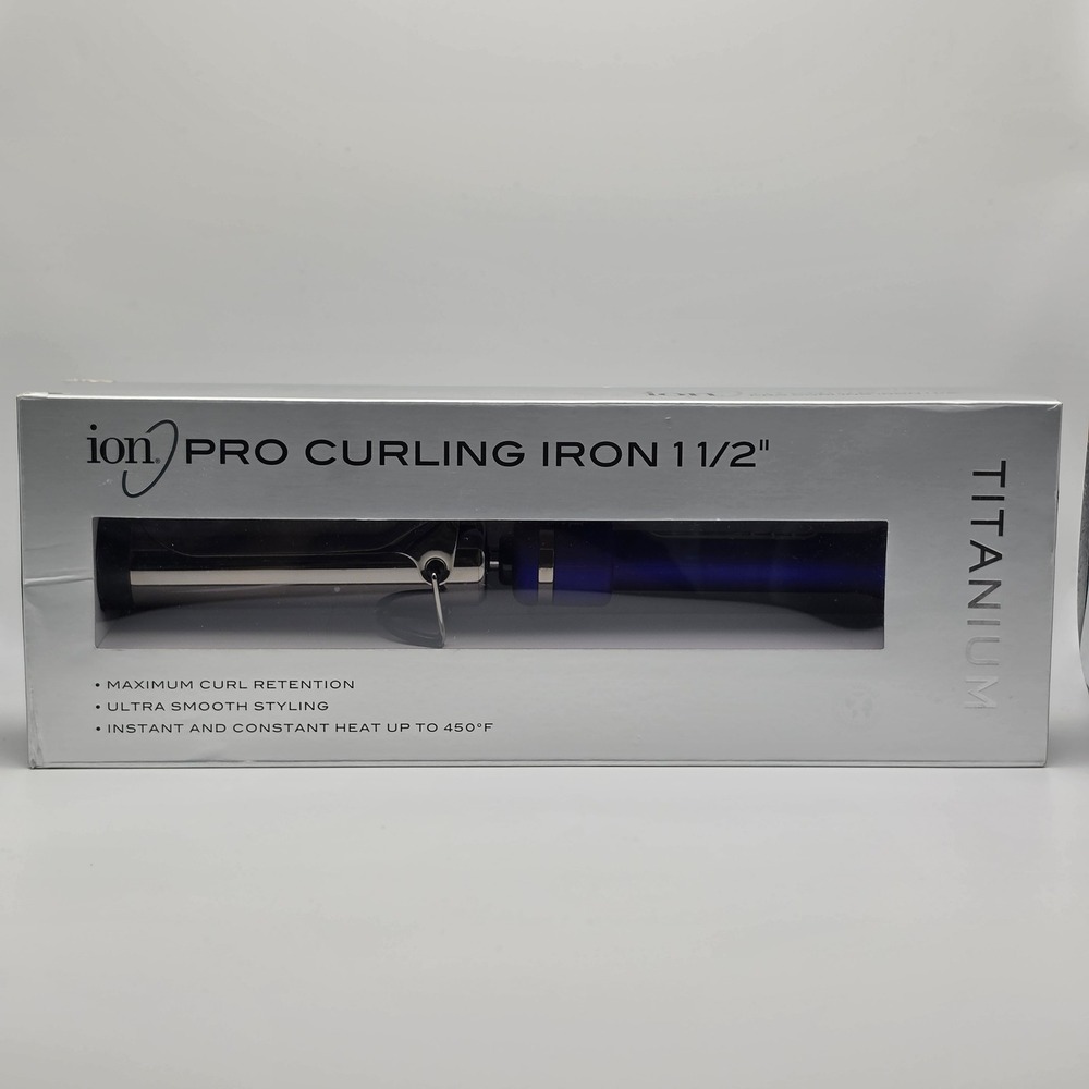 Ion Titanium Pro Curling Iron Womens 1.5 Inch Purple 301192 450F Heat NIB
